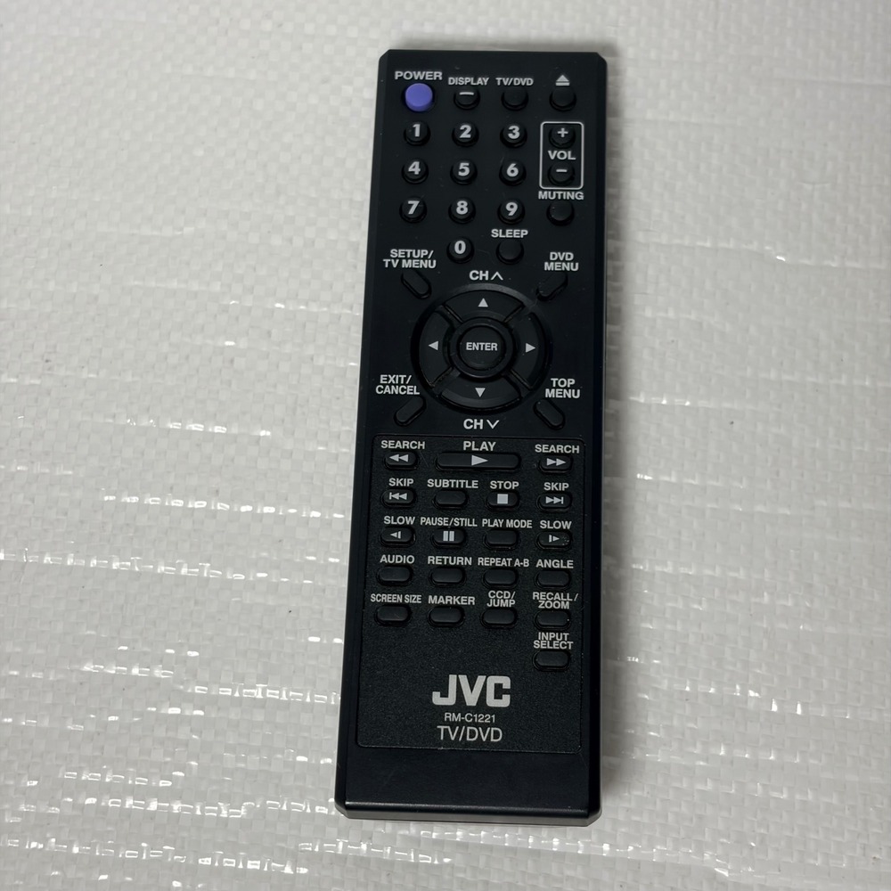 JVC RM-C1221 TV DVD Combo Remote Control Black Handheld Replacement